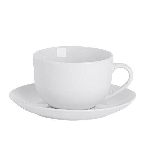 Abordable Argon Tableware 24 Piece Classic White Teacup et Soucoupe - Thé Porcelaine Café Tasse avec Vaisselle - 200cm QIpHIBmGN frais