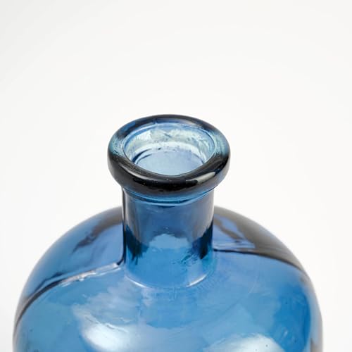 Exclusif Bouteille Large en Verre Recyclé Uni - Verseuse en Verre Artisanat Style Méditerranéen Décoration de la Maison, Vase (Bleu Marine) qziUC5g7i vente chaude