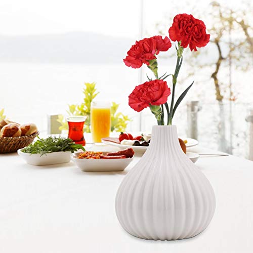 Tendance  Vase de décoration, Vase en céramique, Salon de Bureau de Couleur élégante pour Balcon à Maison(Petit Blanc, 10,8*9,8*2) JIcF40qwL Haute Quaity