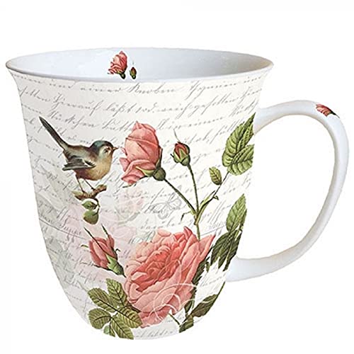 chic  Ambiente Sophie Tasse en porcelaine fine Motif floral Rose et oiseau 0,4 l xkyxLVcpx stylé 