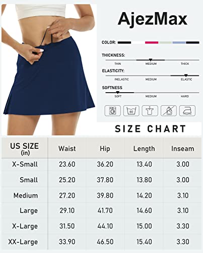 acheter AjezMax Jupe Tennis Femme avec Short Intérieur Taille Haute Plissé Sport Golf Jupe Athlétiques Mini Jupe de Course avec Poche Stretch XyTIt9NVz tout pour vous