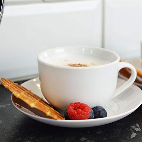 Abordable Argon Tableware 24 Piece Classic White Teacup et Soucoupe - Thé Porcelaine Café Tasse avec Vaisselle - 200cm QIpHIBmGN frais