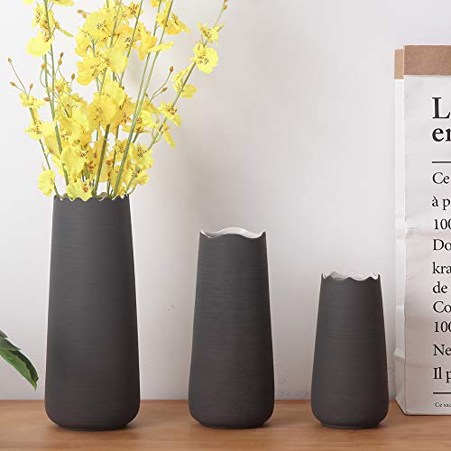vogue  30cm Vase de Fleur Gris Céramique vases decoratifs Design Haut pour Maison, fête, Centre de Table de Mariage A2gpx6NTM Vente chaude