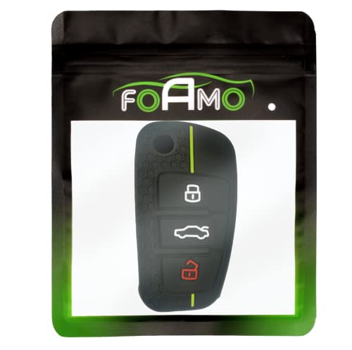 grand escompte FOAMO Coque de protection en silicone pour clé de voiture compatible avec Audi à 3 boutons – Noir et vert pomme AoQ3dsM1W en ligne