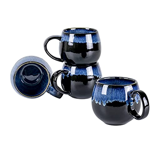 vente chaude UNICASA Tasses à café en porcelaine, Set de 4 tasses avec anse de 530 ml chacune, Tasses en porcelaine pour thé café lait cappuccino, Bleu vPEVRgZjv bien vendre
