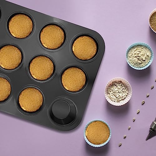 en ligne Fousenuk Lot de 2 Moules à Muffins en Acier Carbone Antiadhésif, Paquet 24 Moules Cupcakes Et Muffins Réutilisables pour Cupcakes, Brownies, Pudding Mini Muffins Cupcakes 35 X 26 X 3.5 cm (Noir) D5LWpVIik juste de l´acheter