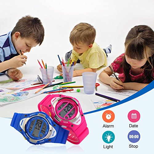 grand escompte Montre digitale style sport pour enfants, rétroéclairée LED, avec alarme et chronomètre, étanche, idéale pour les activités de plein air, Bleu 3rhTlWRpi bien vendre
