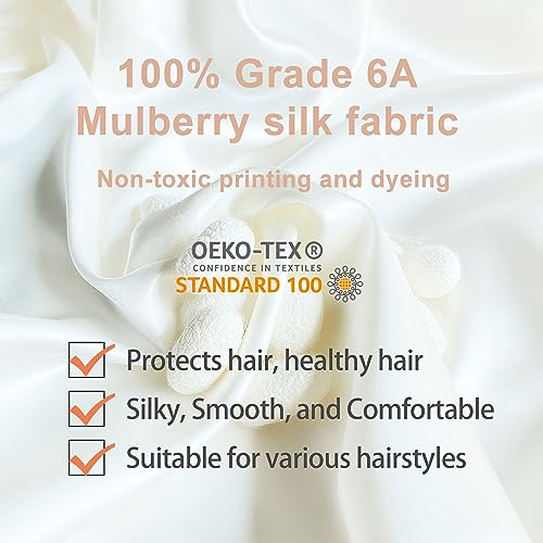 Exclusif townssilk Silk Skinnie Lot de 3 chouchous élastiques pour cheveux 100 % pure soie de mûrier 22 momme 3KcdBBHhy grand