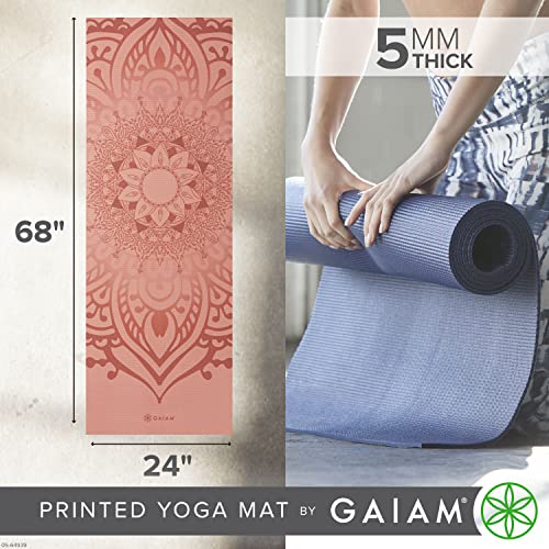 chic  Gaiam Tapis de yoga – Tapis d´exercice et de fitness antidérapant de qualité supérieure à imprimé de 5 mm d´épaisseur pour tous les types de yoga, pilates et entraînements au sol (172,7 x 61 x 5 mm) lWgb0vc8k grand