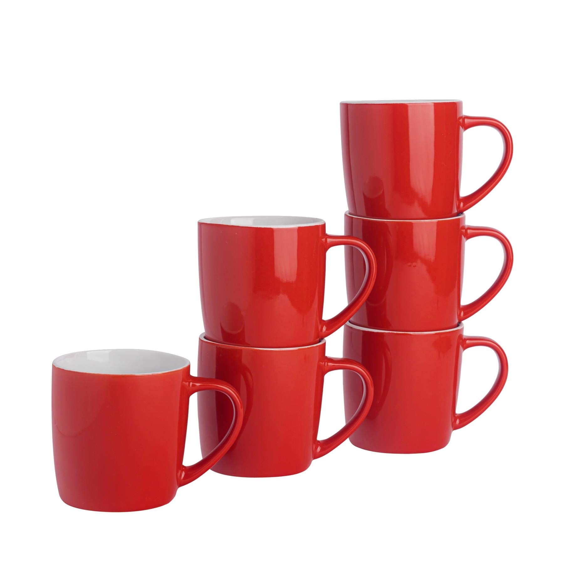 stylé  Argon Tableware Thé Tasse de café - 6pc contemporain de couleur tasses en céramique Set - 350ml - Rouge - Lot de 6 fm3yFF05i mode