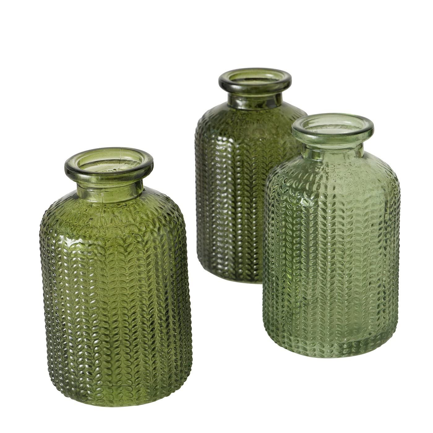 Haute Qualité ReWu Lot de 3 vases décoratifs en verre en forme de bouteille avec les couleurs vert, vert foncé et vert clair FhTdVEOEK juste de l´acheter