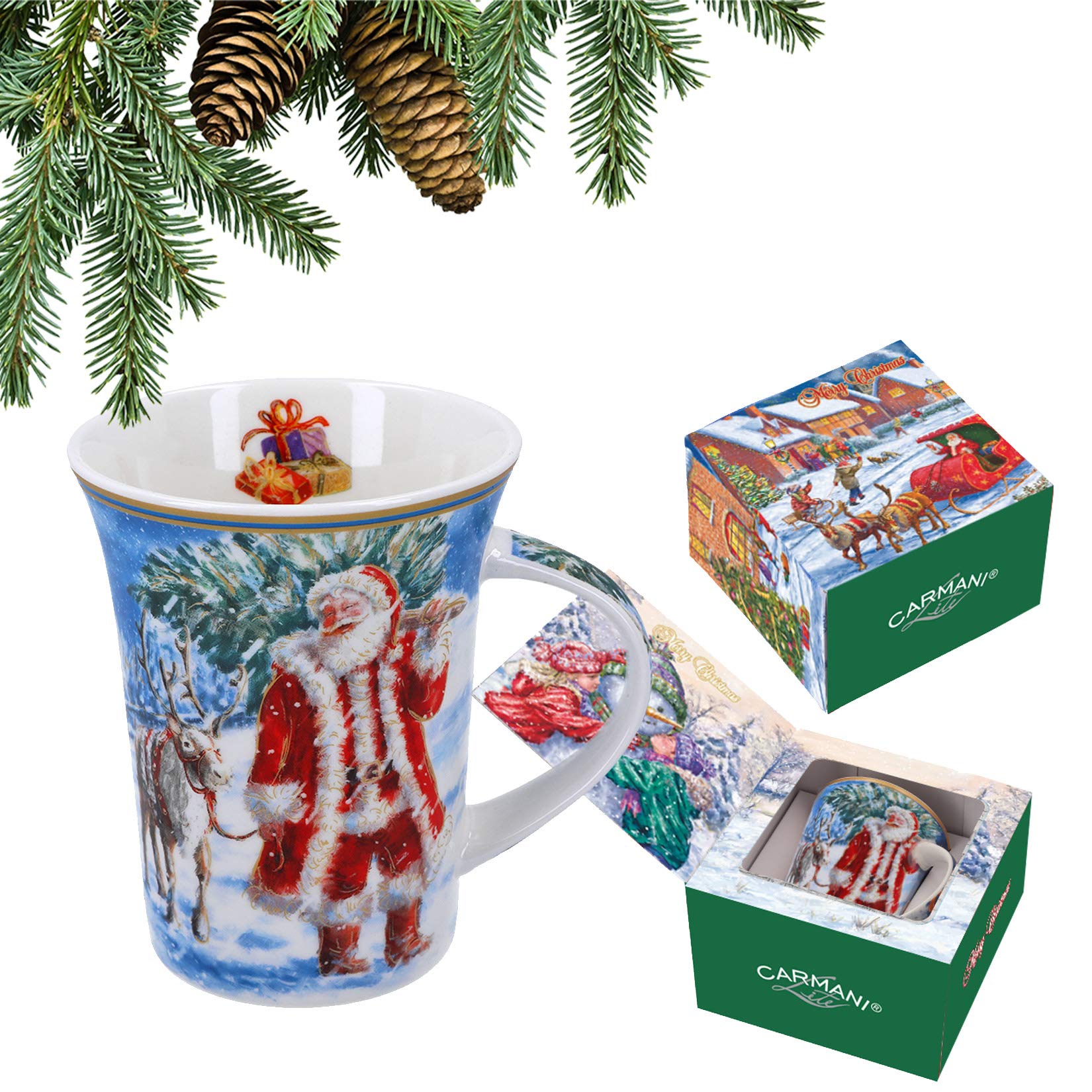 grand escompte CARMANI - Tasse en porcelaine décorée avec un theme de Noël 350ml zmFjuBwnx boutique en ligne